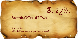 Barabás Éva névjegykártya