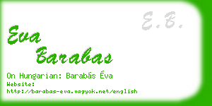 eva barabas business card